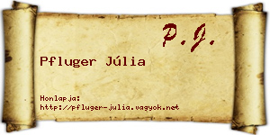 Pfluger Júlia névjegykártya